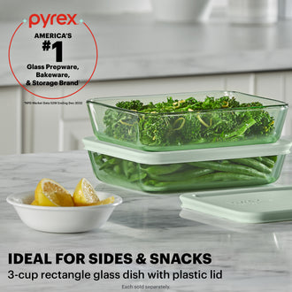 Pyrex® Colours Storage Green 3 Cup Rectangle