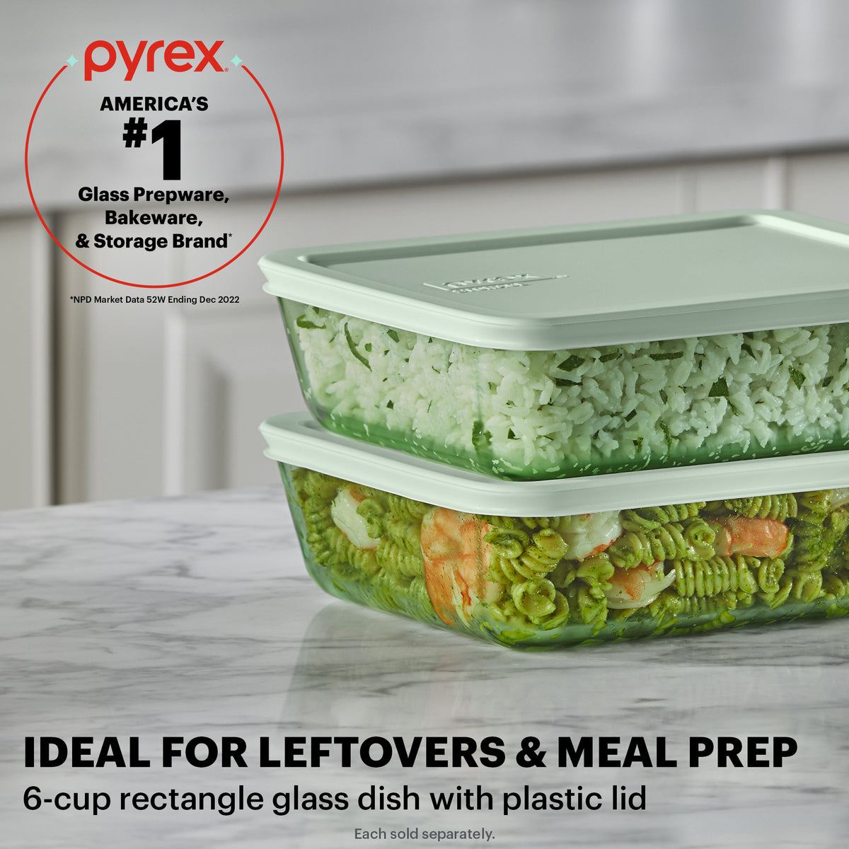 Pyrex® Colors Simply Store Storage 6 Cup-Green