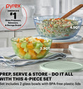 CLEARANCE Pyrex® Color Sculptured Bowl 4 Piece Set (Green/Blue)