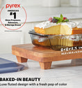 CLEARANCE Pyrex® Color Sculptured Smoke Square w/Plastic Lid 20cm