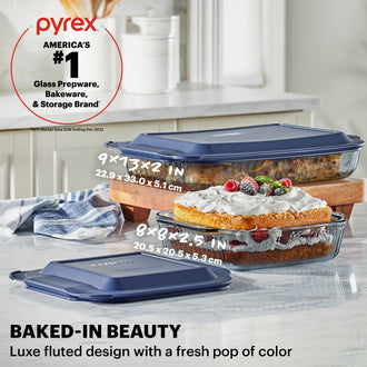 CLEARANCE Pyrex® Color Sculptured Smoke 4 Piece Set (2.85L/20cm)