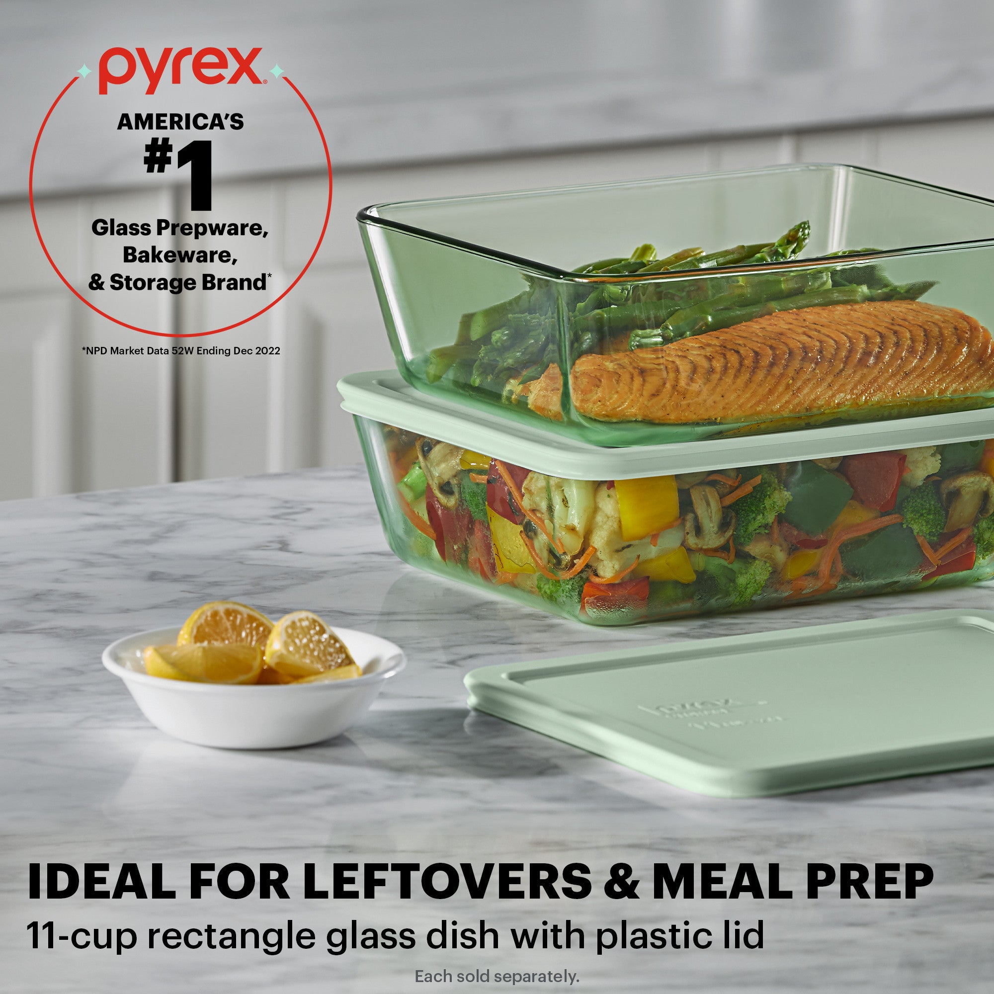 Pyrex® Colours Storage Green 11 Cup Rectangle