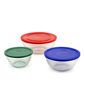 Pyrex® Sculptured Storage 6 Piece Bowl Set-Coloured