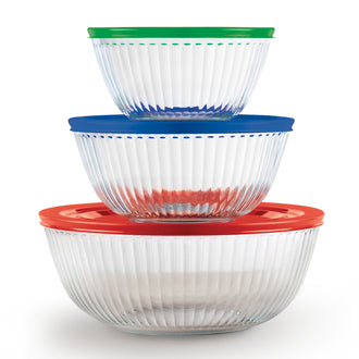Pyrex® Sculptured Storage 6 Piece Bowl Set-Coloured