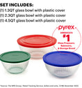 Pyrex® Sculptured Storage 6 Piece Bowl Set-Coloured
