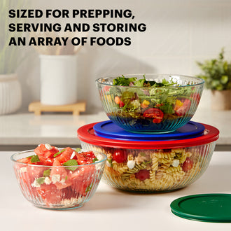 Pyrex® Sculptured Storage 6 Piece Bowl Set-Coloured