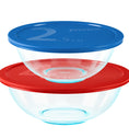 Pyrex® 4 Piece Smart Essentials Mixing Bowl Set-Blue & Red