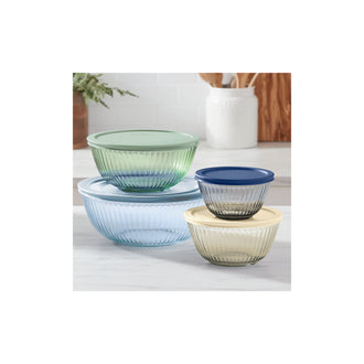 Pyrex® Sculptured Storage 8 Piece Bowl Set-Coloured
