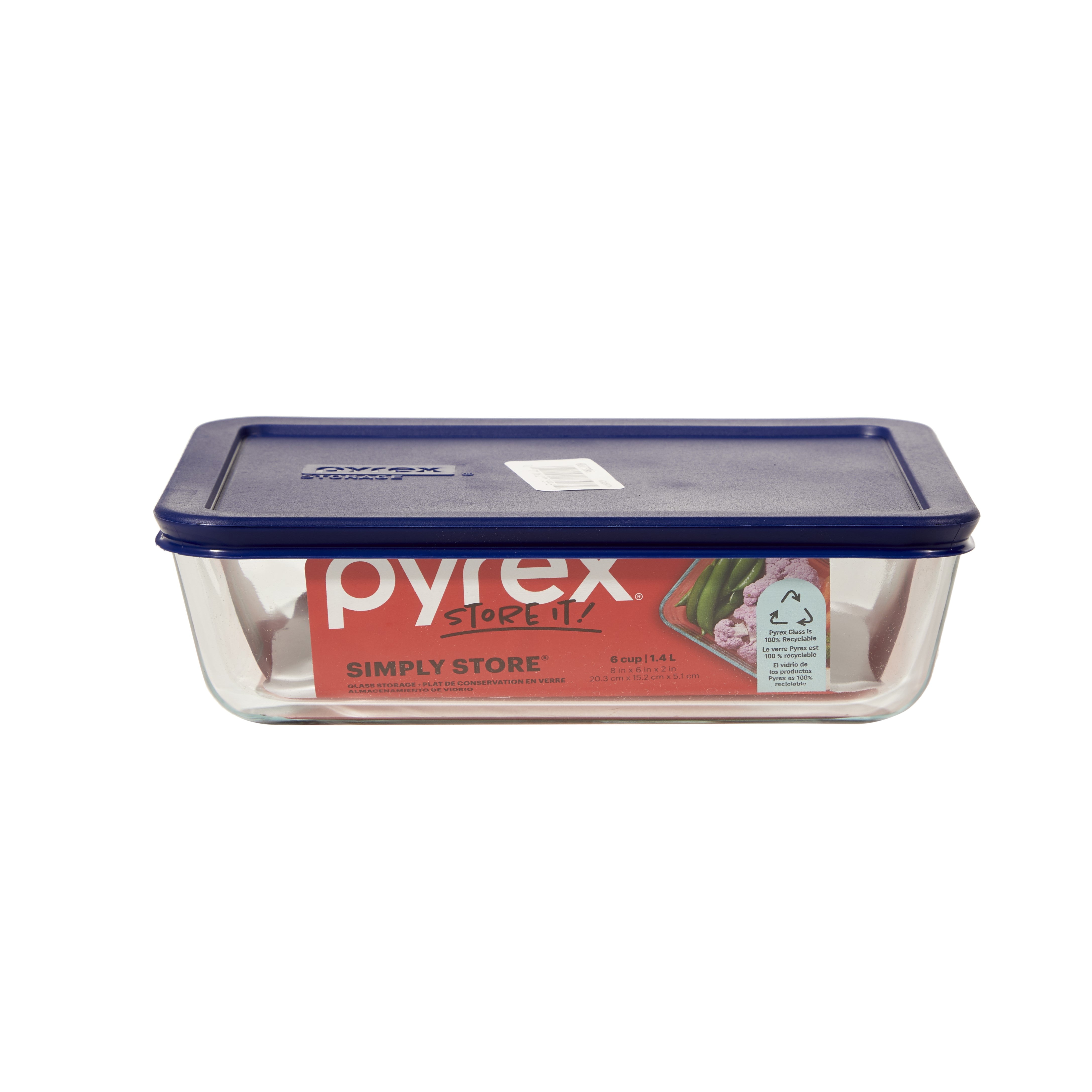 Pyrex® Simply Store Blue Rectangle 6 Cup