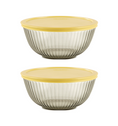 PROMO Pyrex® Colours Storage  Sculptured 2.1L Salad Bowl-Amber-Pack of 2