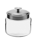 Anchor Hocking® Mini Montana Jar w/Brushed Alum. Metal Cover 1.4L