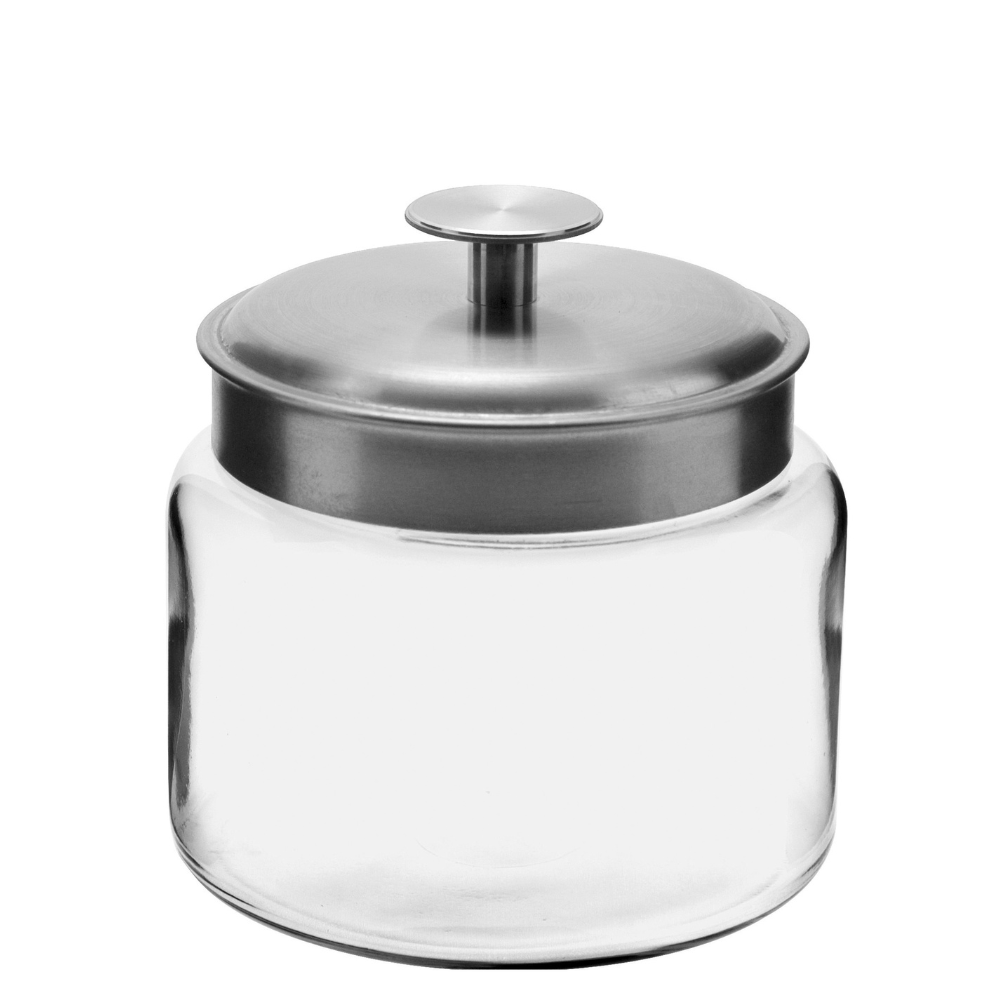 Anchor Hocking® Mini Montana Jar w/Brushed Alum. Metal Cover 1.4L