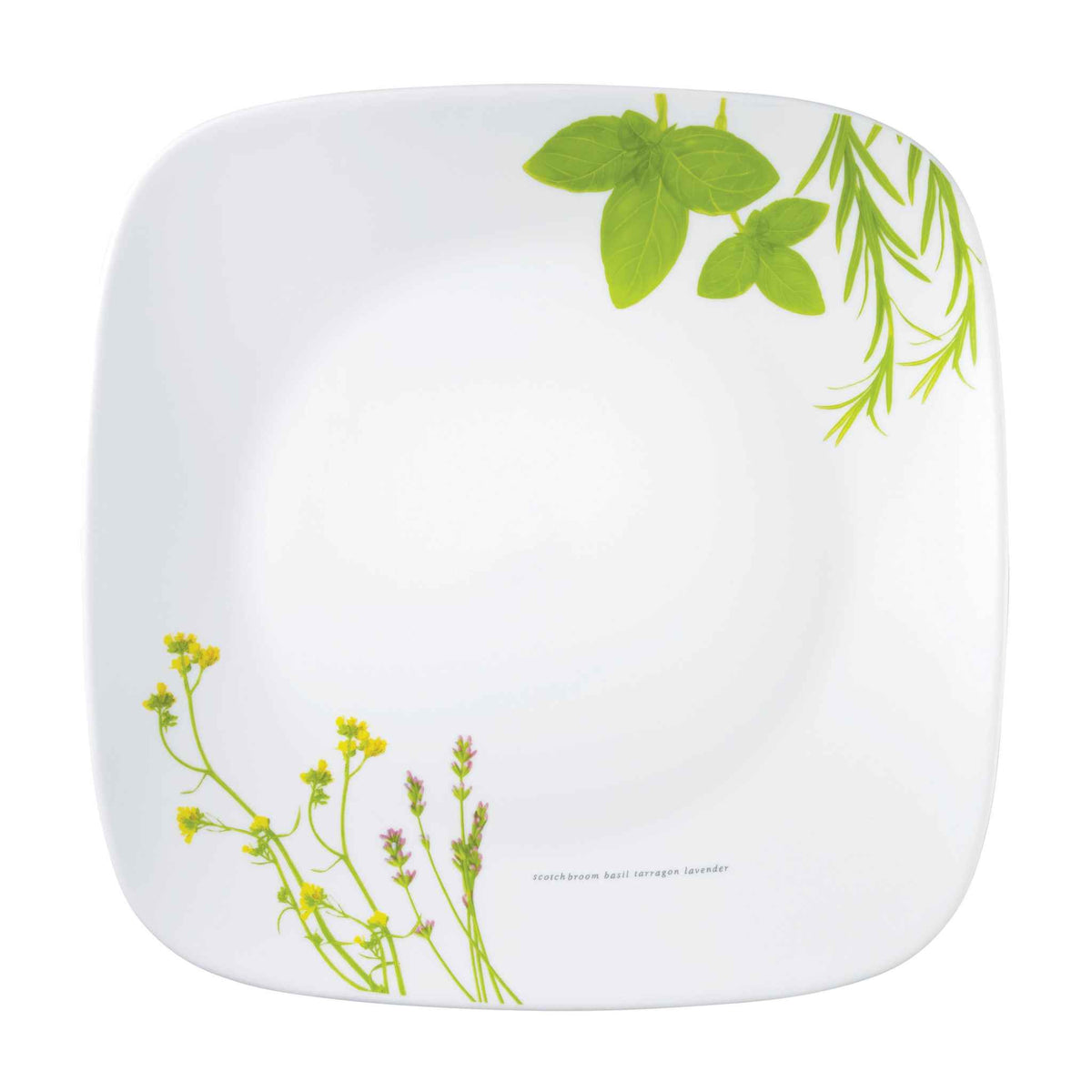 Corelle® SQ RND European Herbs Lunch Plate 22.9cm