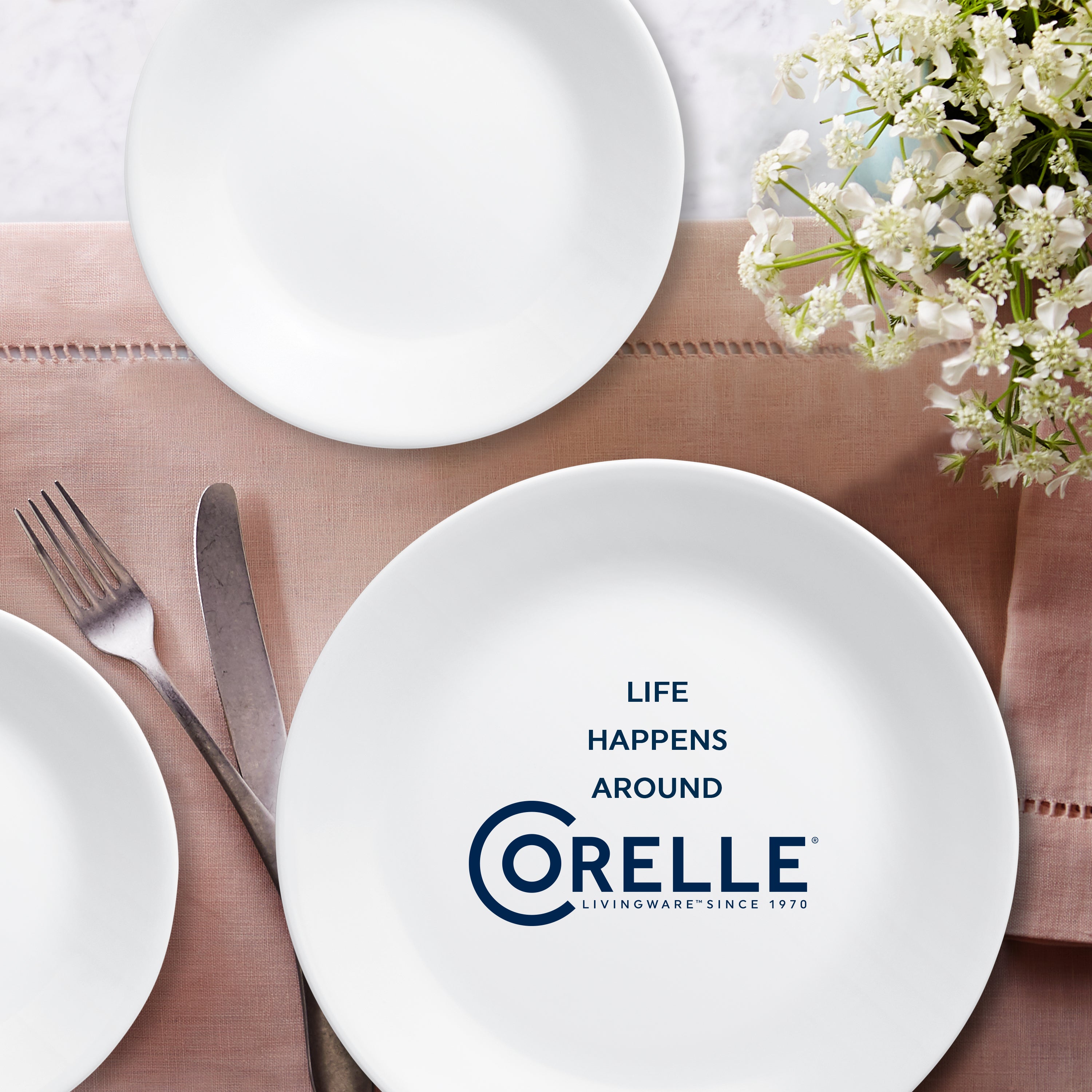 Corelle® Winter Frost White Lunch Plate 21.6cm-6 Pack-DTCM