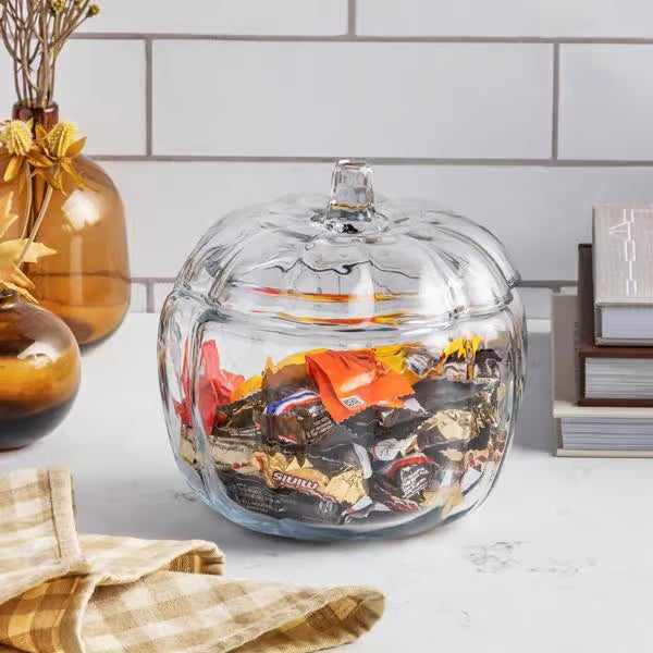 Anchor Hocking Glass Pumpkin Candy Jar