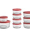 Anchor Hocking® 9pc Round FS Set w/Red Snugfit Lids