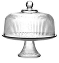 Anchor Hocking® Monaco 2 Pc Ribbed Cake Stand w/Lid
