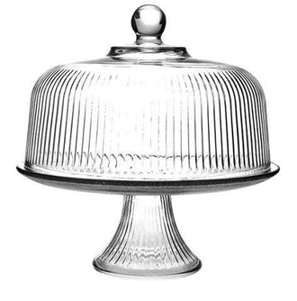 Anchor Hocking® Monaco 2 Pc Ribbed Cake Stand w/Lid