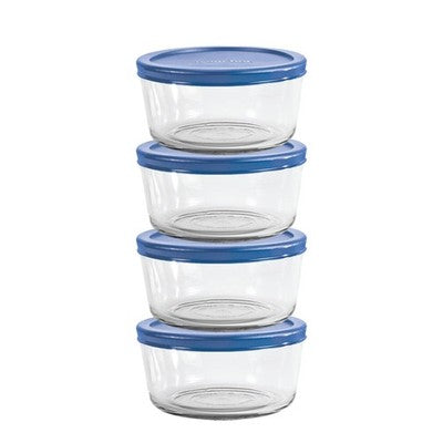 Anchor Hocking® Snugfit Storage 8 Piece Set w/Blueberry Lids