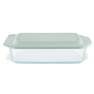 Pyrex® Deep Dish Oblong Baker with Sage Lid 4.7L