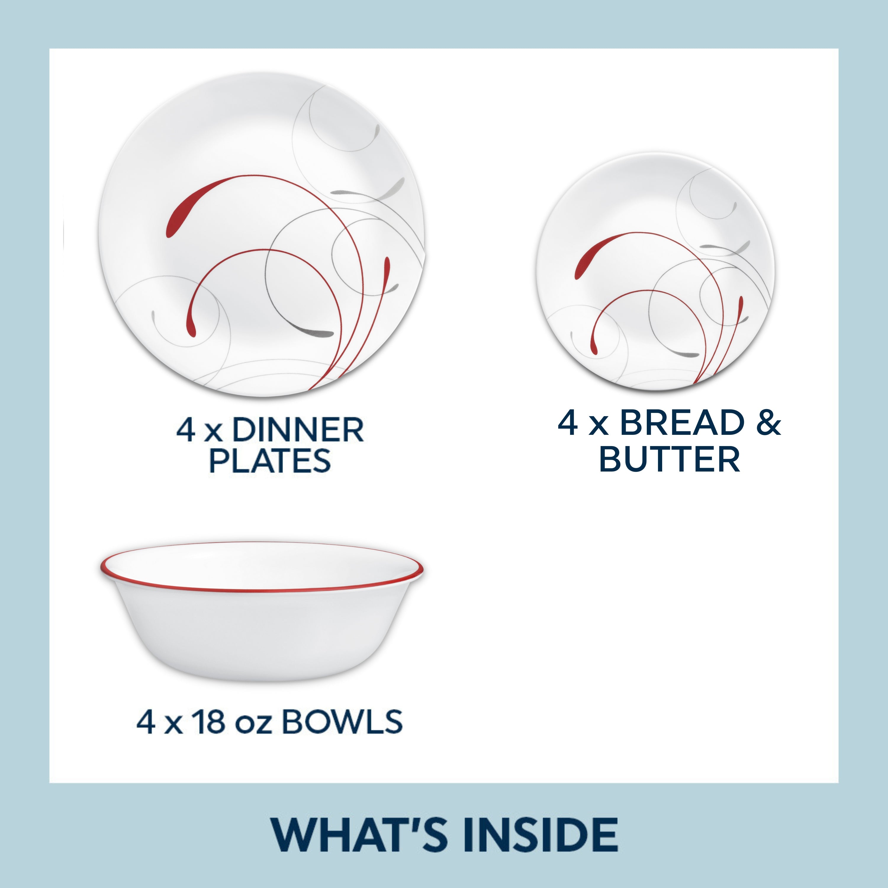 Corelle® Splendor 12 Piece Dinner Set – Global Kitchen Brands Australia ...