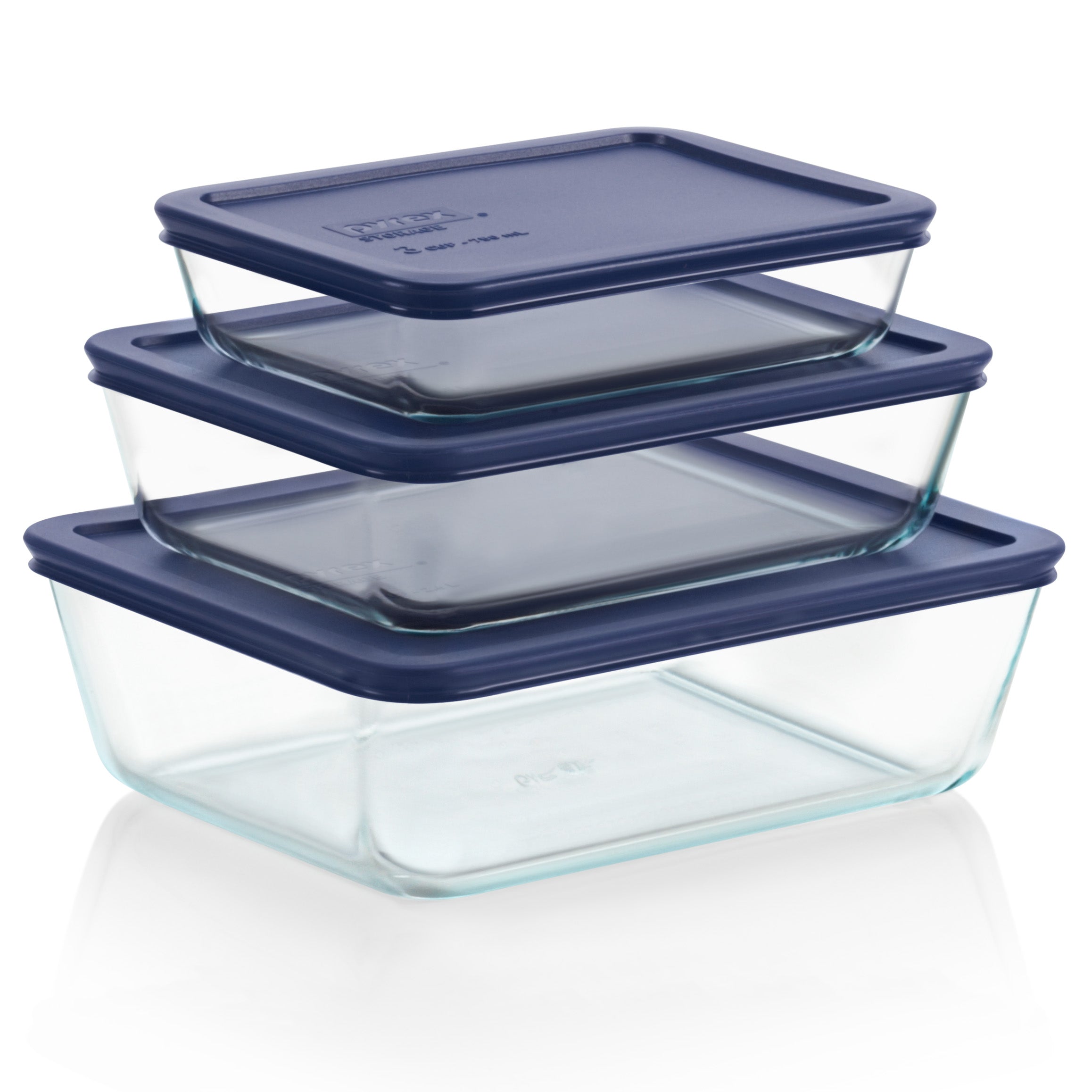 Pyrex® Simply Store Blue Rectangle 6 Piece Set