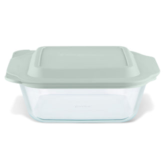 Pyrex® Deep Dish Square Baker with Sage Lid 2.5L