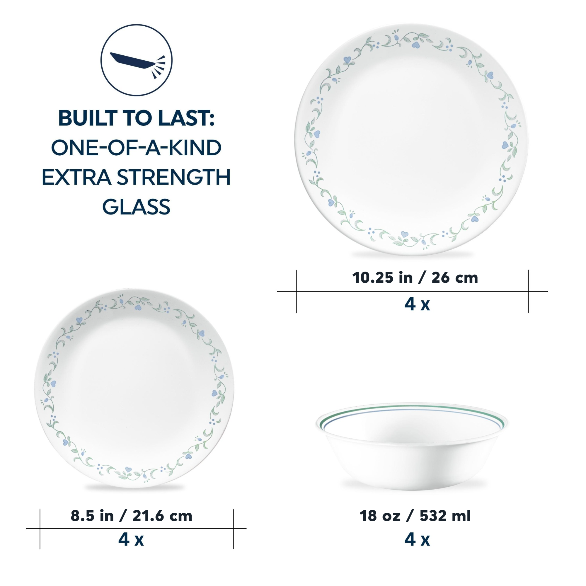 Corelle® Country Cottage 12 Piece Dinner Set