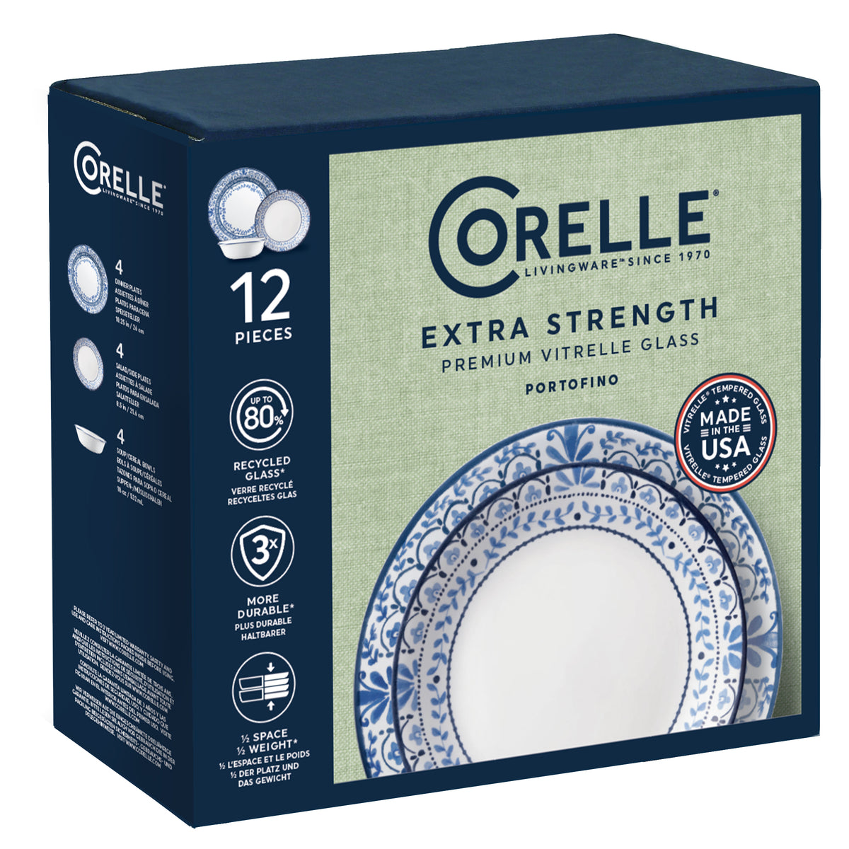 Corelle® Portofino 12 Piece Dinner Set – Global Kitchen Brands ...