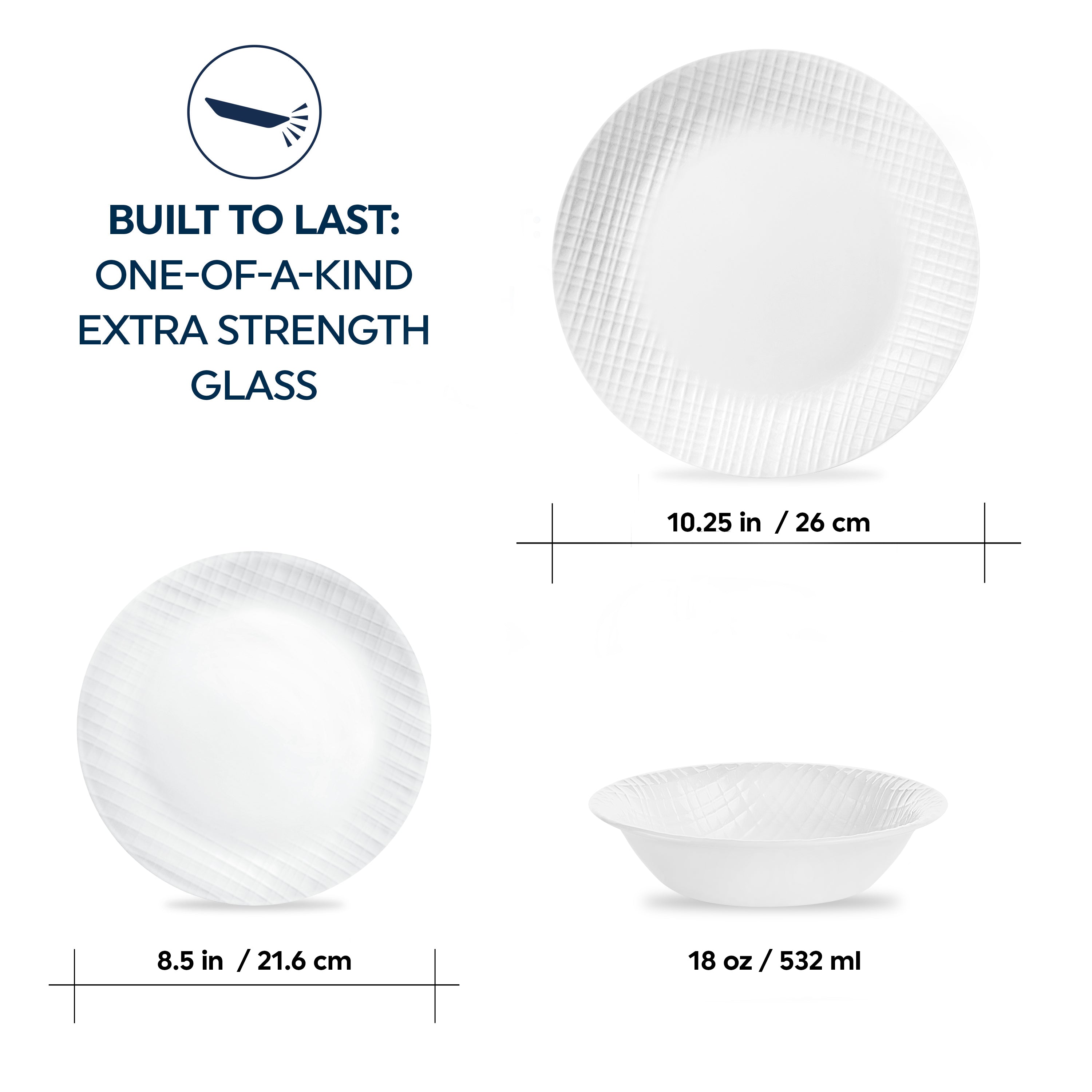 Corelle® Linen Weave 12 Piece Dinner Set – Global Kitchen Brands