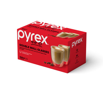 CLEARANCE Pyrex® Double Wall Glass 250mL-2 Pack