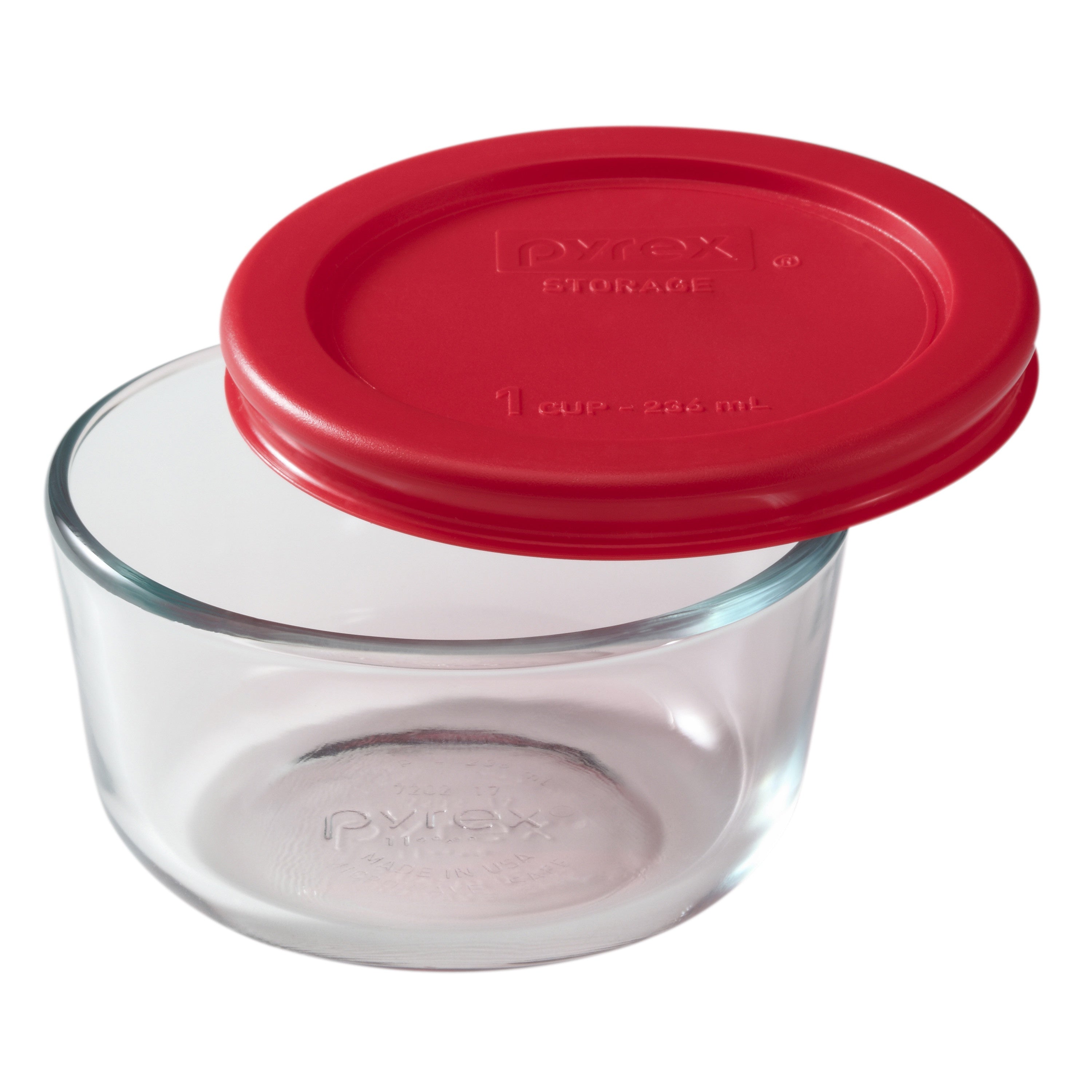 Pyrex® Storage Red 1 Cup Round